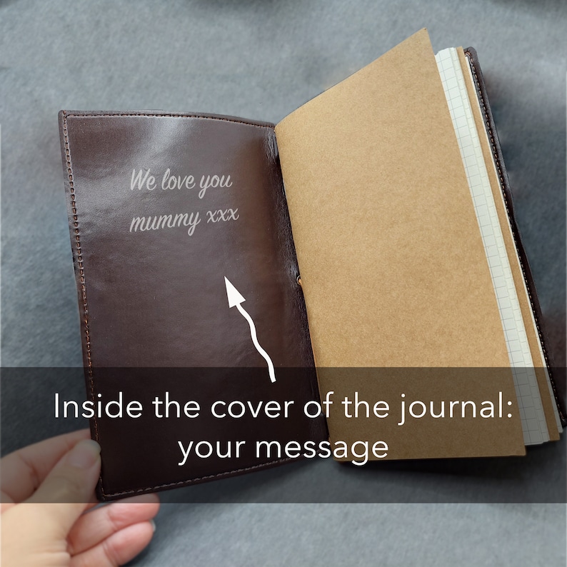 Gift Set / Personalized Leather Notebook with Customized Touchscreen Pen / Engraved Journal (Blank, Lined, Grid) Included / Anniversary Gift