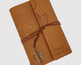 Engraved Vegan Leather Journal - Personalized Photo Notebook with Custom Text