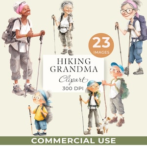 Oma wandelen clipart, aquarel grillige oudere vrouw, 23 transparante png PNGEgg