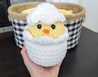 かぎ針編みのひよこ卵ぬいぐるみイースターあみぐるみパターンPDFDIY