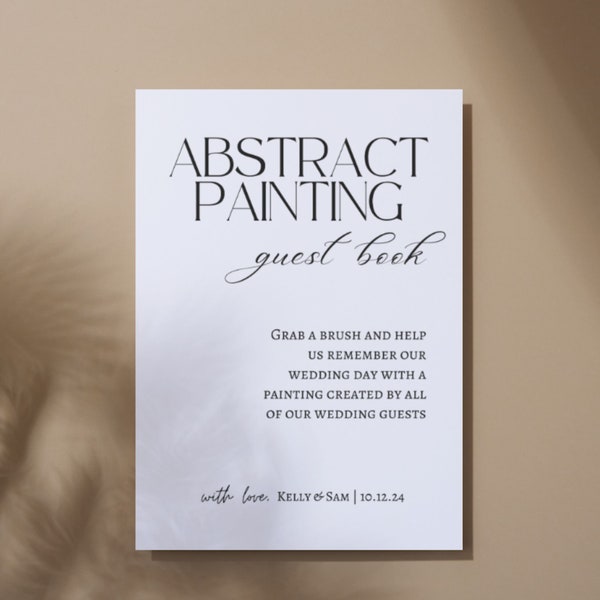 Abstract Painting Guest Book Printable Sign, Wedding Guest Book Sign, Unique Guest Book Idea, Digital Wedding Signs, Instant Download