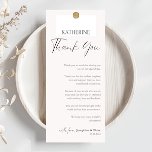 Marque-places minimalistes pour mariage, Marque-places nominatifs, Cartes de remerciement pour mariage, Marque-places de remerciement, Marque-places nom de remerciement, Téléchargement