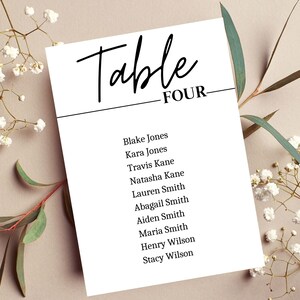 Minimalistischer Sitzplan für die Hochzeit: Bearbeitbare Tischnummern (Digitaler Download)