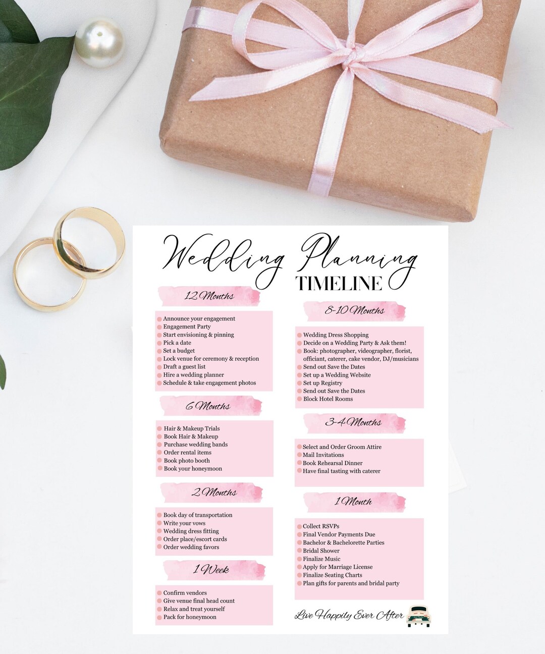 Wedding Planning 12-month Timeline Template, Instant Download - Etsy