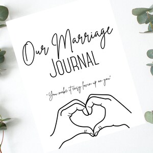 Wedding Anniversary Journal, Paper Anniversary Gift, One Year Anniversary Gift, Couple Journal, Editable Template, Instant Download