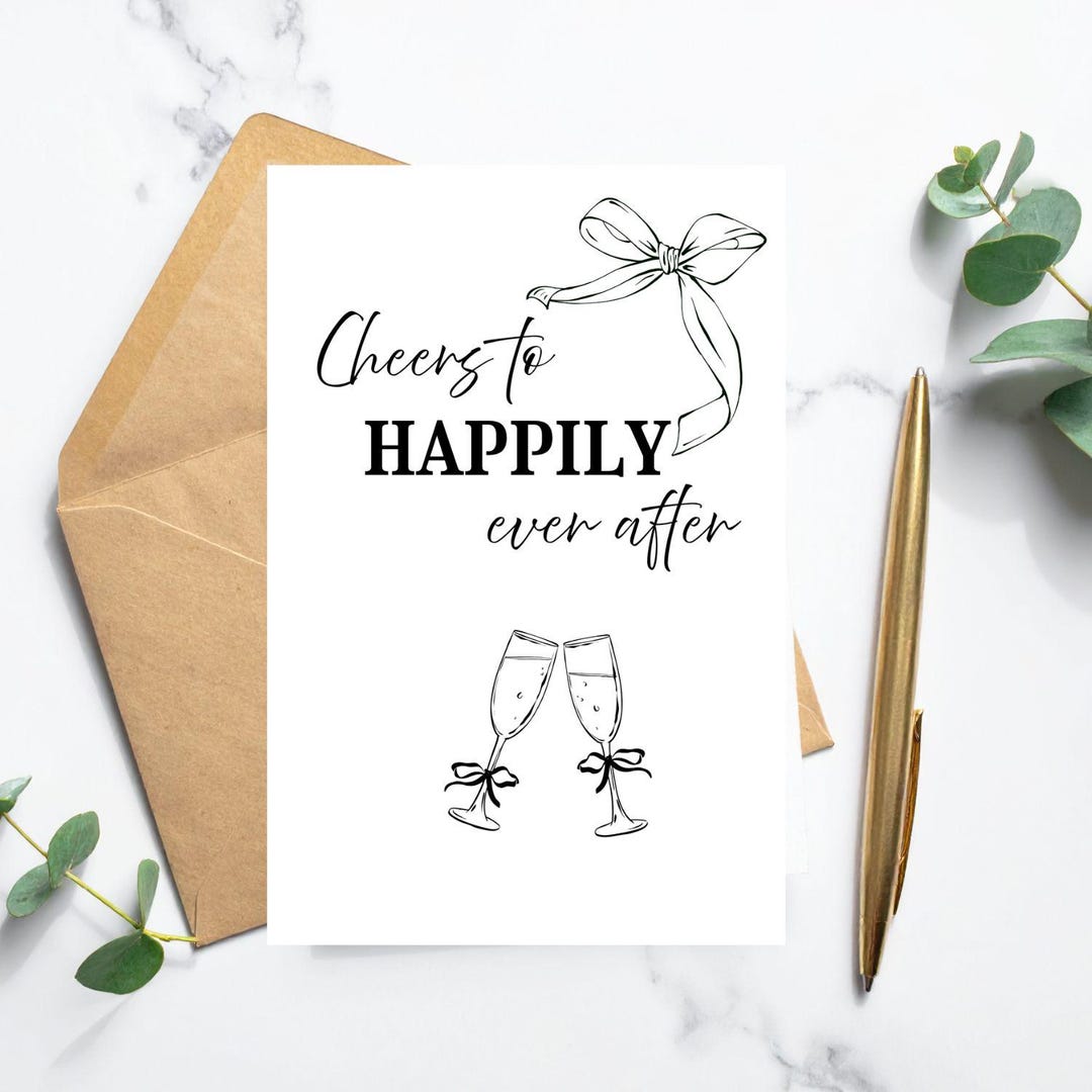 Engagement Card Printable | Wedding Congratulations Card PDF | Instant ...