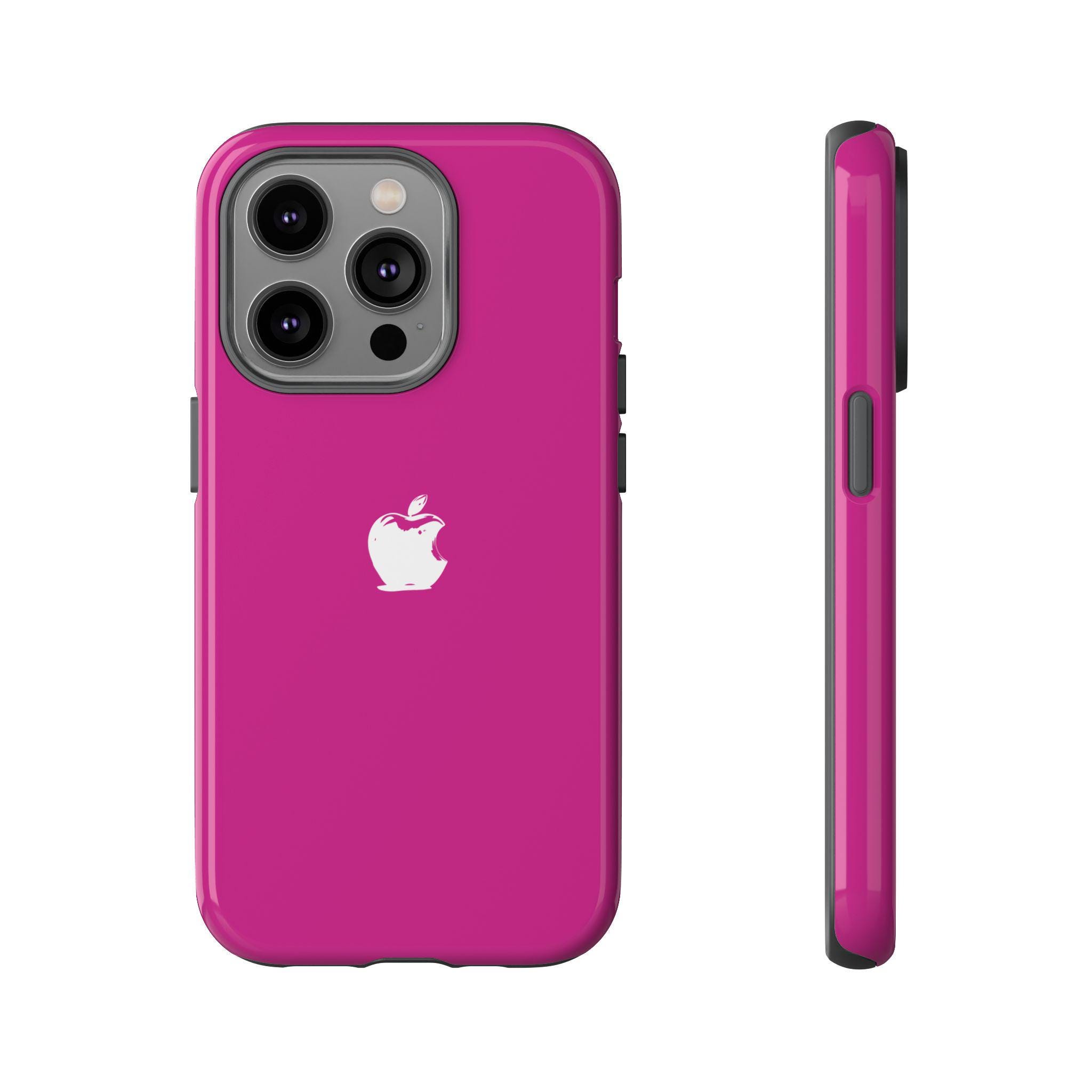 Minimalist Pink iPhone Case With Apple Logo : Phone Cases