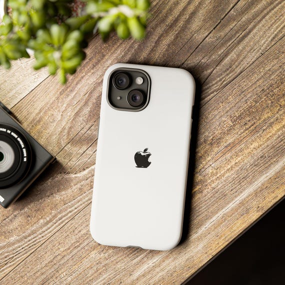 Minimalist iPhone Case | White Case With Black Apple Logo