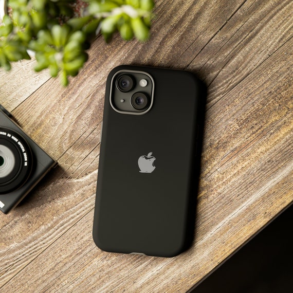 Minimalist Black iPhone Case With Apple Logo – Sleek and