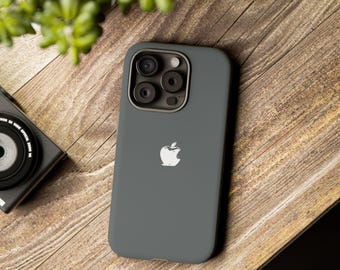 Minimalist Silver iPhone Case With Apple Logo : Phone Cases
