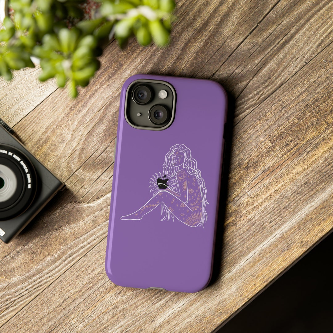 Minimalist Purple iPhone Case With Apple Logo Phone Cases for iPhone