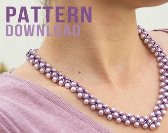 Elegance Shell Pearl Necklace and Bracelet Beading Pattern Download