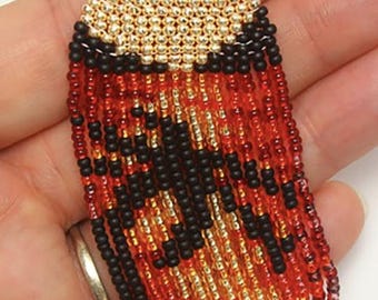 Sunset in Paradise Tropicana Beaded Fringe Earring Beading Pattern Download