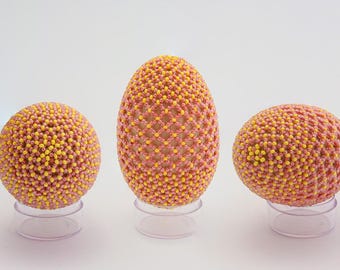 Crystal Netted Beaded Faberge Egg Beading Pattern PDF Download