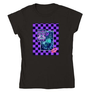 Drag Racer Girl Classic Womens Crewneck T-shirt with Purple