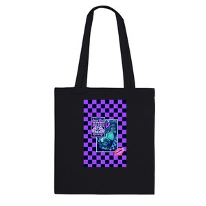 Drag Racer Girl Premium Tote Bag in Black & Purple