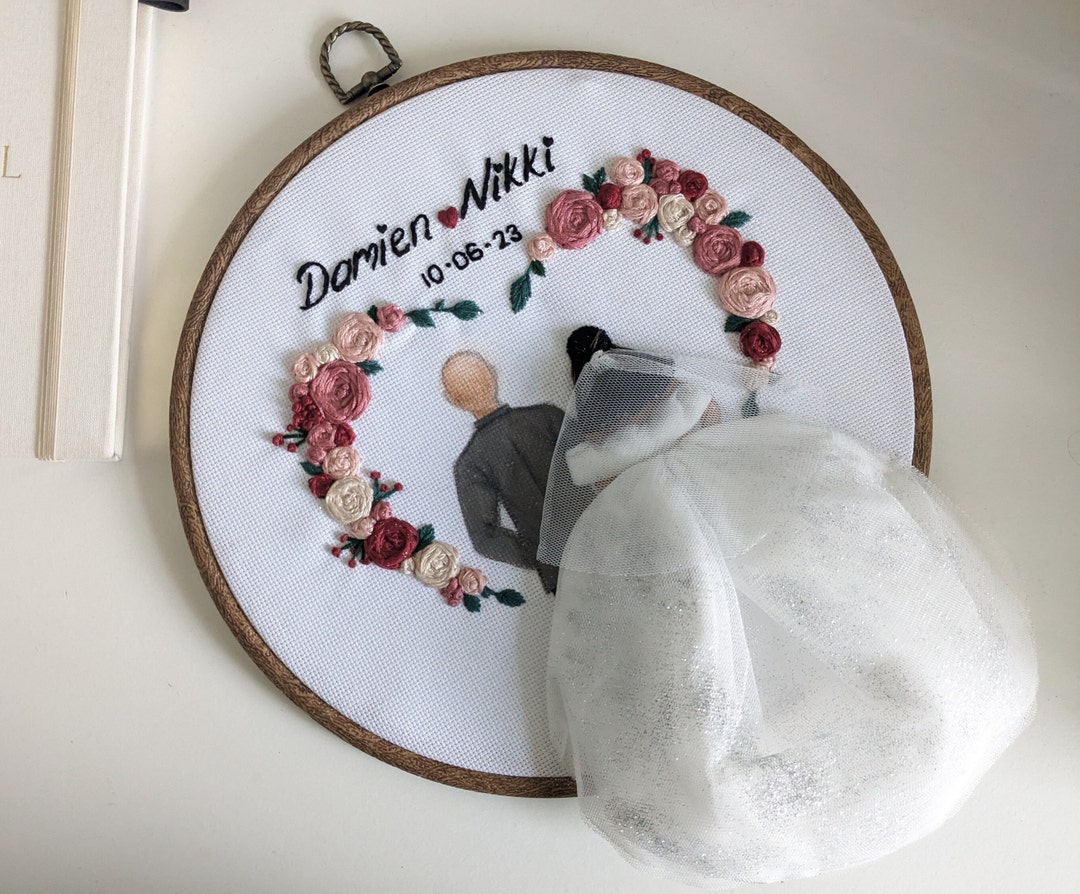 Custom Wedding Date Embroidery Hoop | Personalised Handmade Gift ...