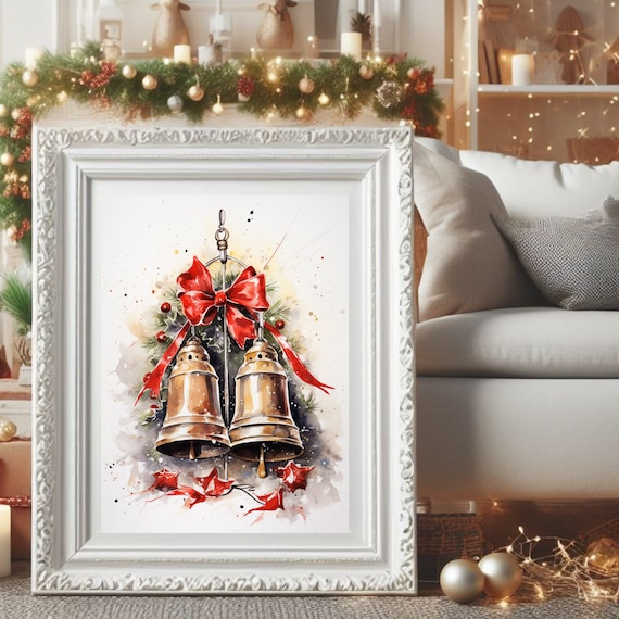 Christmas Bells Art Cottagedecor Printable Vintage Christmas Decor