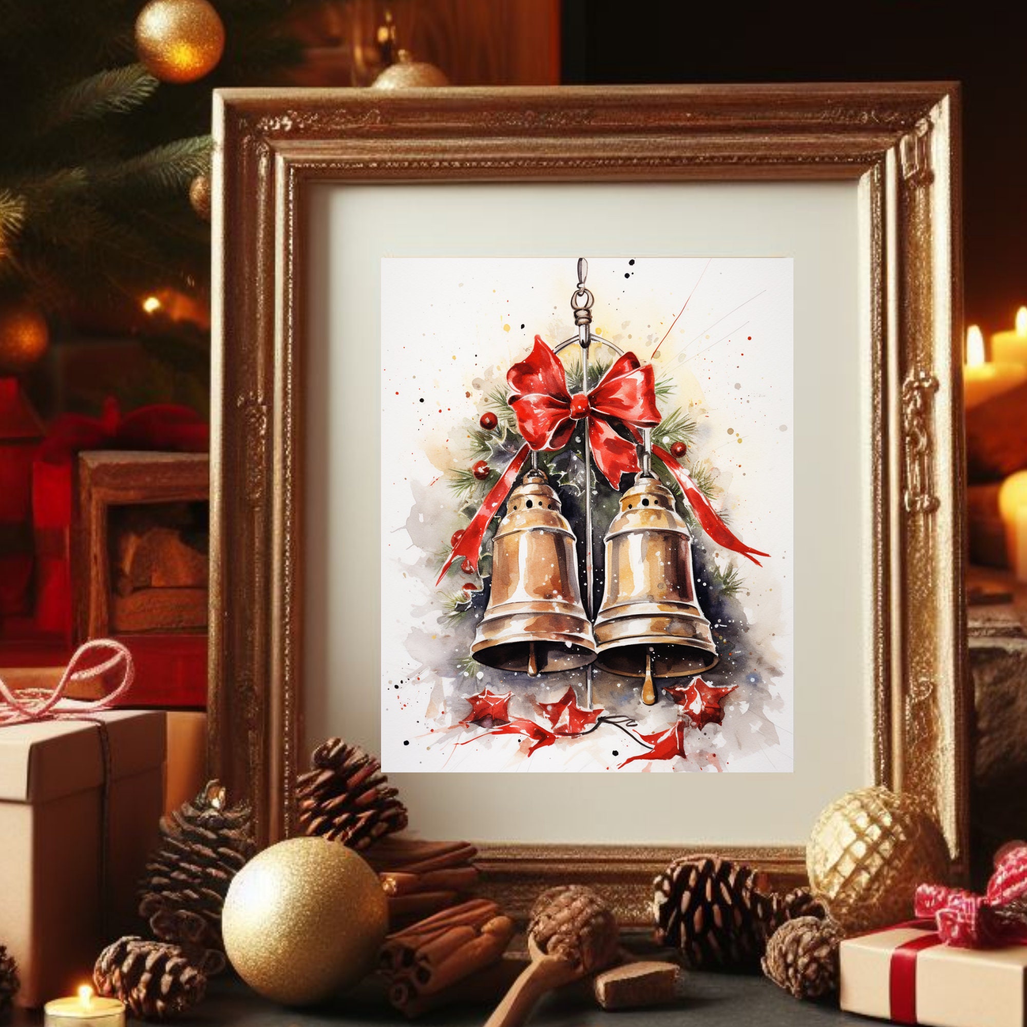 Christmas Bells Art Cottagedecor Printable Vintage Christmas Decor