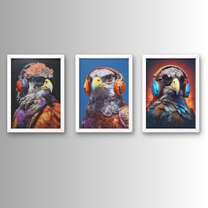 Set of 3- Falcon digital gaming prints, digital gaming print, funny gamer prints, gamer decor, boys room prints decor, poster wall art