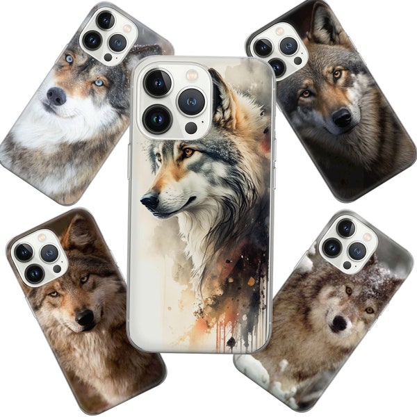 Wolf look design cover for iPhone 15, 14, 13, 12, 8+, XR, 11 & Samsung S10 Lite, S24, S23  S21, A25, A50, A51, A53, Huawei P20, P30 Lite!