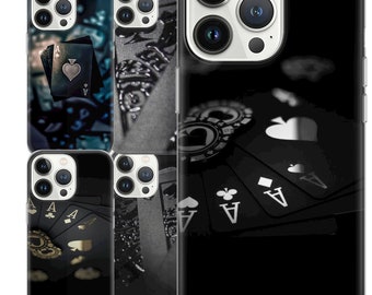 ACE Card Gambler Poker Hand Telefoonhoesje geschikt voor iPhone15, 14, 13, 12, 8+, XR, 11 & Samsung S10, S21, A50, A51, A53, Huawei P20, P30