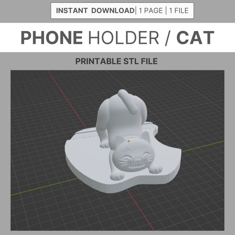 3d Printable Cat Phone Holder