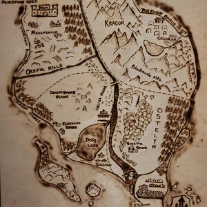 Wood Burned Fantasy Karte