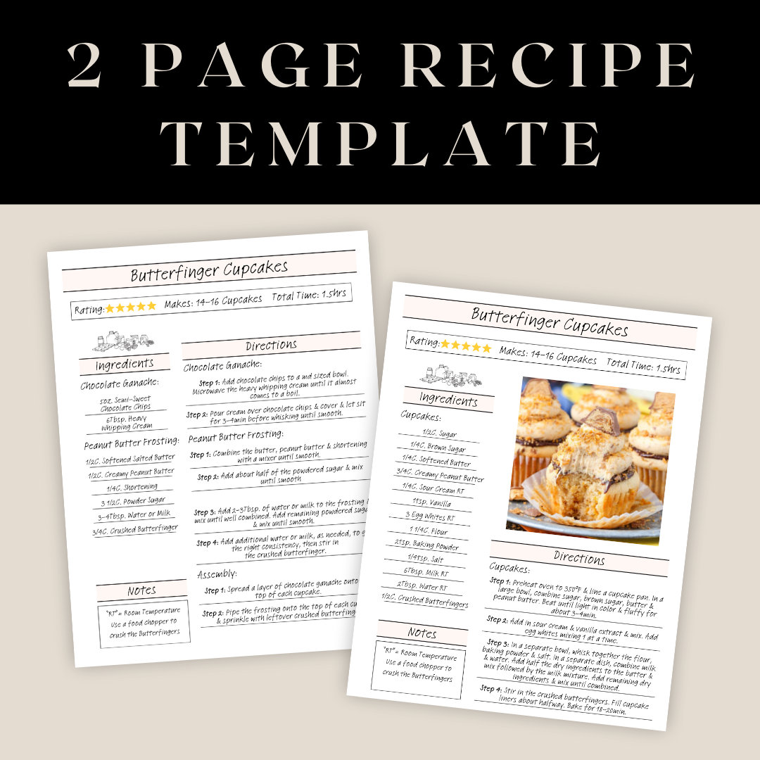 Canva Recipe Template Digital Recipe Book Recipe Template Etsy Canva Recipe Template Digital Recipe Book Recipe Template Etsy