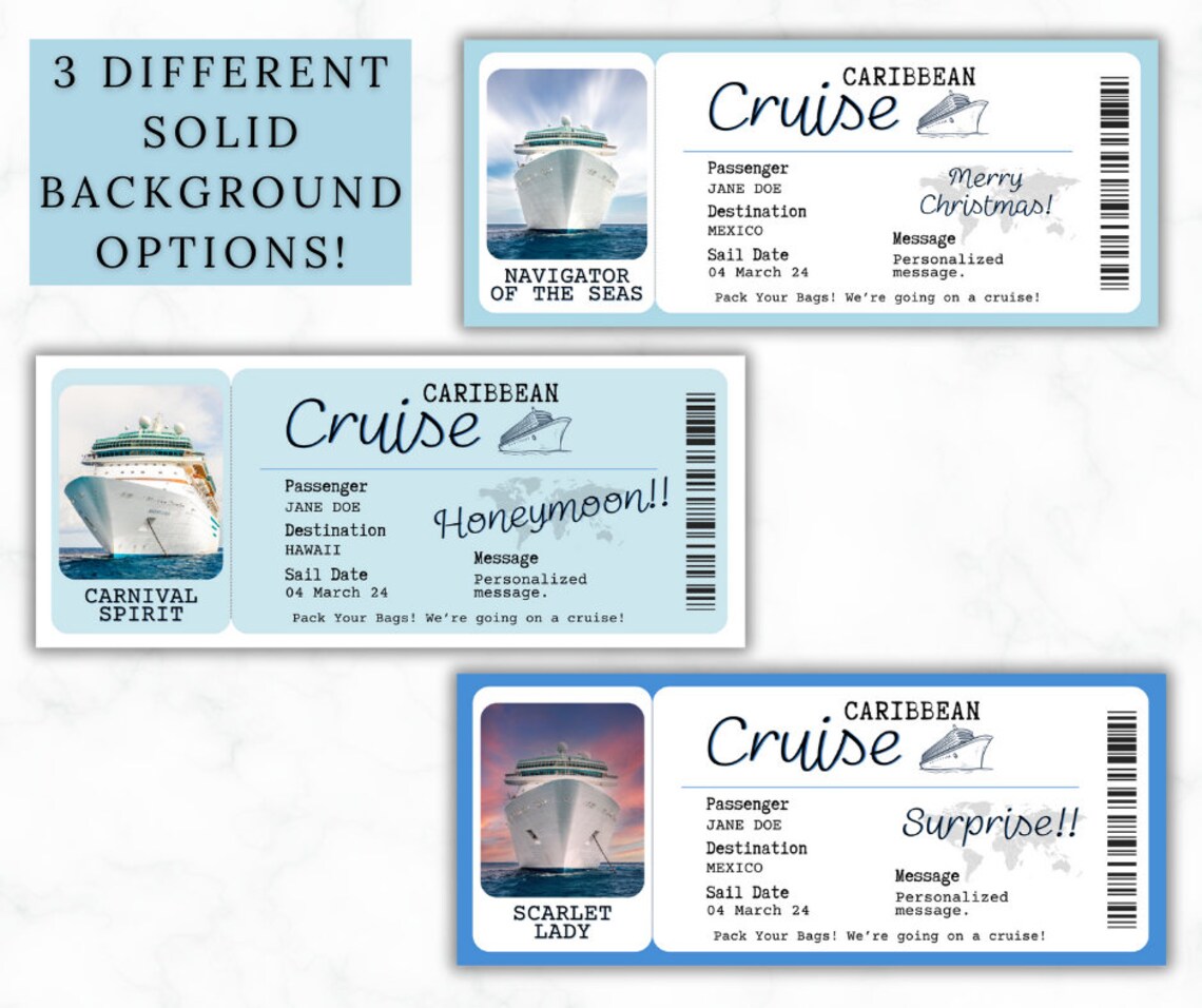 EDITABLE Cruise Ticket Template, Customizable Cruise Boarding Pass ...