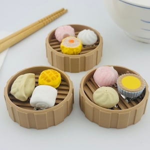 Jouet mécanique à 3 interrupteurs Dumpling Dim Sum, lanière anti-stress pour le TDAH, cadeaux pour amis, agitation du clavier
