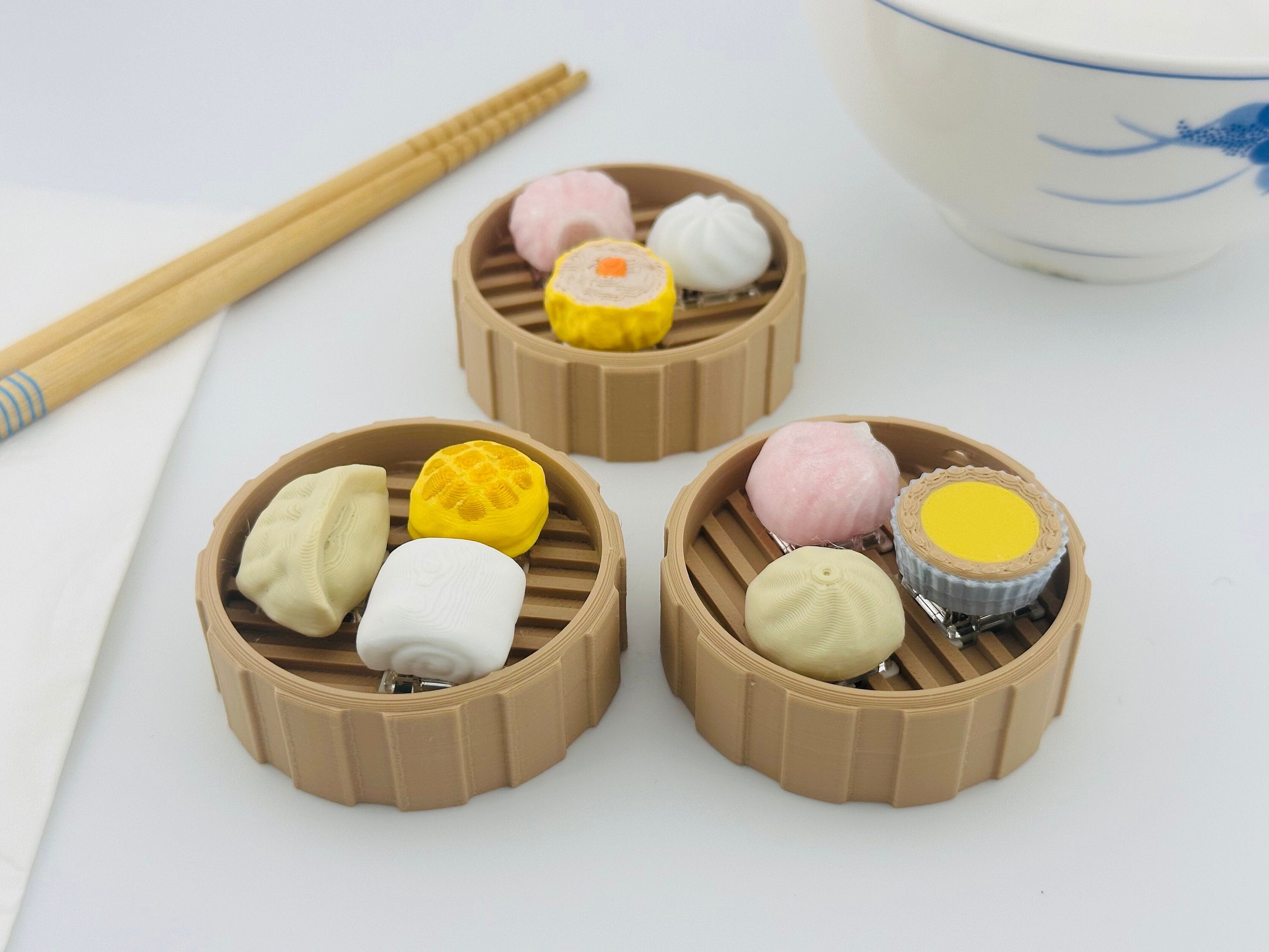 3 Switch Dumpling Dim Sum Mechanical Keyboard Fidget Toy, Stress Relief ADHD lanyard fidget, Gifts for friends, keyboard fidget