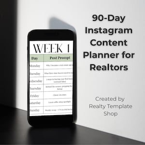 90 Day Instagram Planner for Real Estate Agents- Printable Canva Template