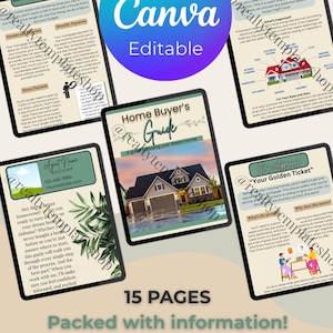 Editable Home Buyer Guide for Realtors | Canva Template | 15 Pages