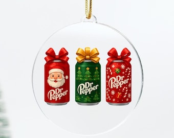 Personalized Dr Pepper Ornament, Soda Lover Christmas Tree Decor