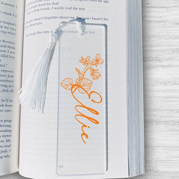 Custom Birth Flower Bookmark,Floral Bookmarks for Women, Aesthetic Name  Bookmark with Tassel,Mothers Day Gift,Unique Birthday Bookmark Gift