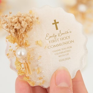 Custom First Holy Communion Favors, Personalize Christening Keepsake, Epoxy Magnet First Communion Gift, Baptism Gift, Magnet Favor Gift