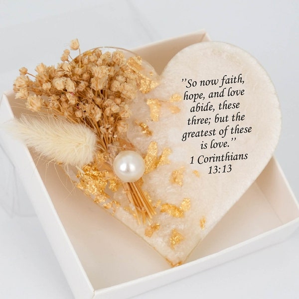 1 Corinthians 13:13 Epoxy Magnet,Scripture Resin Art,Love Bible Verse Gift Women,But The Greatest of These Is Love,Rustic Church Favors Bulk