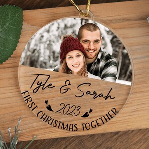 First Christmas Together Photo Ornament,Personalized Couple Christmas Ornament,New Couple Gift Keepsake,1st Xmas Engaged Married Couple Gift