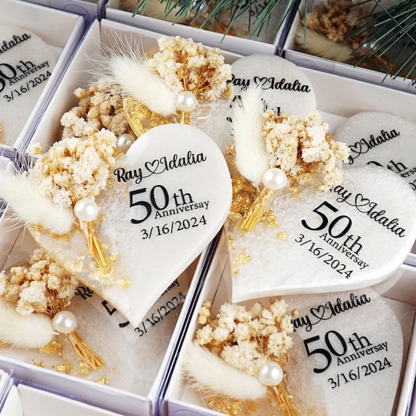 Custom Magnet Favors for 50th Anniversary,Wedding Anniversary Party Epoxy Favor,Anniversary Keepsake,Cheers to 50 years,Anniversary Keepsake