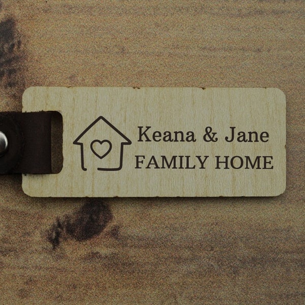 Personalized Family Home Couples Name Keychain,New Home Keychain, Housewarming Gift For Couple,Custom Home Keyring,His & Hers Homeowner Gift