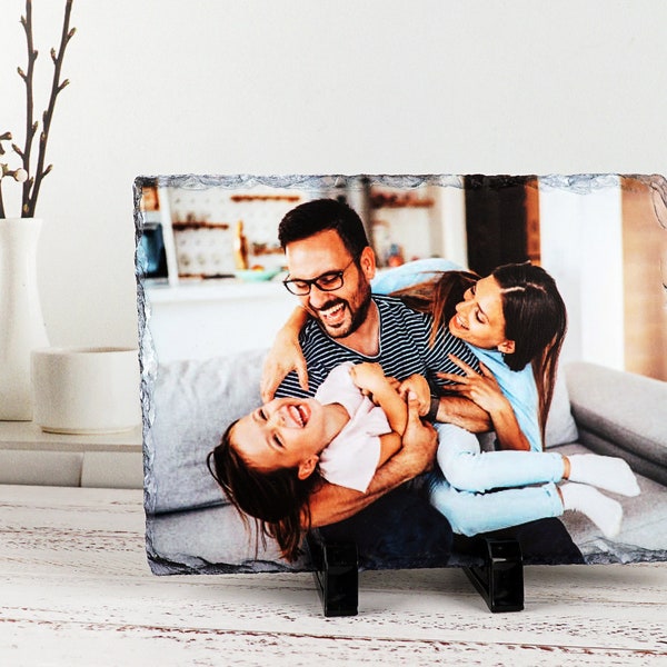 Custom Photo Rock Slate, Photo on Rock, Personalized Gift, Mothers Day Gift, Father's Day Gift, Wedding Gift, Picture Rock Slate