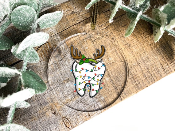 Dental Christmas Ornament, Teeth with Lights, Dentist Gift, Dentistry School Keepsake, Tooth Fairy Gift