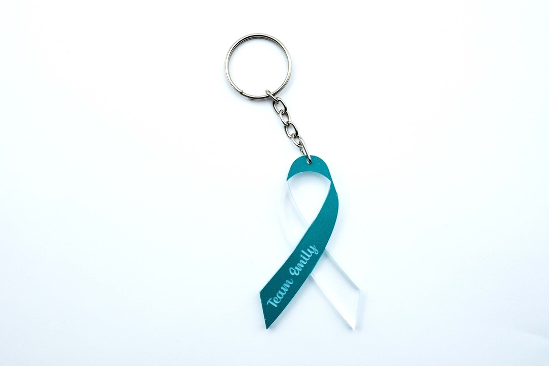 Cervical Cancer Ribbon Personalized Keychain,remembrance Keychain