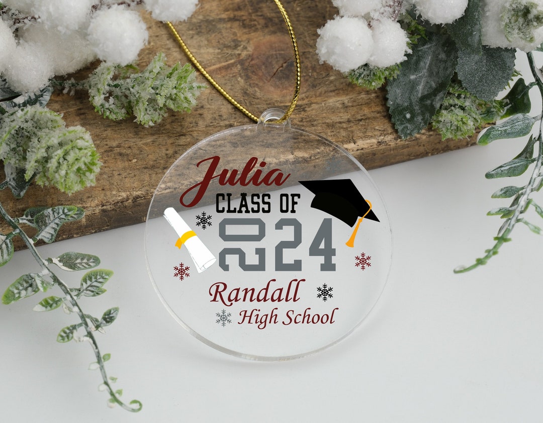 Class of 2024 Graduation Ornament, Custom Graduation Christmas Ornament