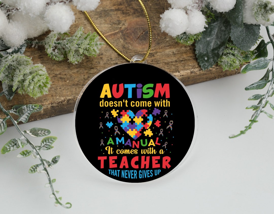 Autism Teacher Ornament, Puzzle Heart, Awareness Keepsake, Christmas ...