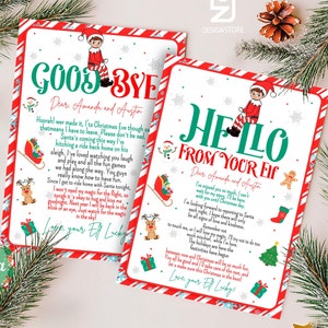 BEWERKBARE Elf Hallo brief, groeten van Elf, Elf I'm Back Elf Arrival Elf Return Elf Vaarwel brief Elf afscheidsmail elfenbrieven downloaden