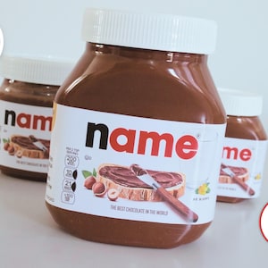 Custom Nutella Label -  Personalized Stickers for Jars - Personalized Nutella Jar - Custom Gift - Printed Labels