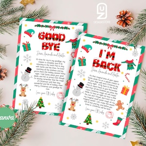 Bewerkbare elfenbrief, brief elfenaankomst, elfenretourbrief, elfen, ik ben terug kerstbrief, vaarwel elfbrief, canvassjabloon 0125CH