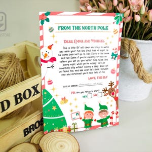 BEWERKBARE brief eerste keer aankomst elfen Eerste bezoek brief elf nieuwe elf brief kerst elf welkomstbrief Instant Download CHRIS11